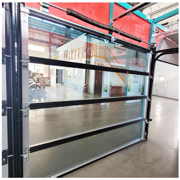 Алюминиевые гаражные ворота из закаленного стекла с полным обзором