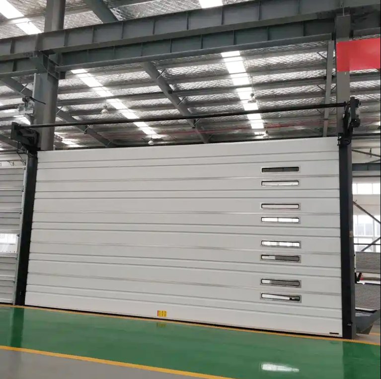 Занавес из ПВХ со стальной рамой, автоматическое складывание гаражных ворот для самолетов